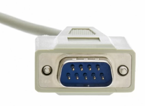 <p>This is a older type of electrical connector commonly used for serial communication in computers and other devices. is a connector used to send serial signals to another device. It is used to connect to the management interface of a switch, router, firewall, or another infrastructure device.</p>