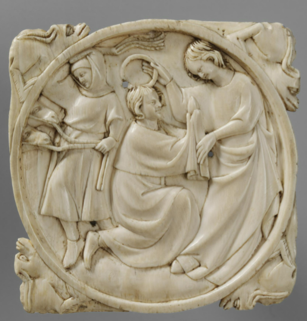 <p>Carved Ivory Mirror</p>