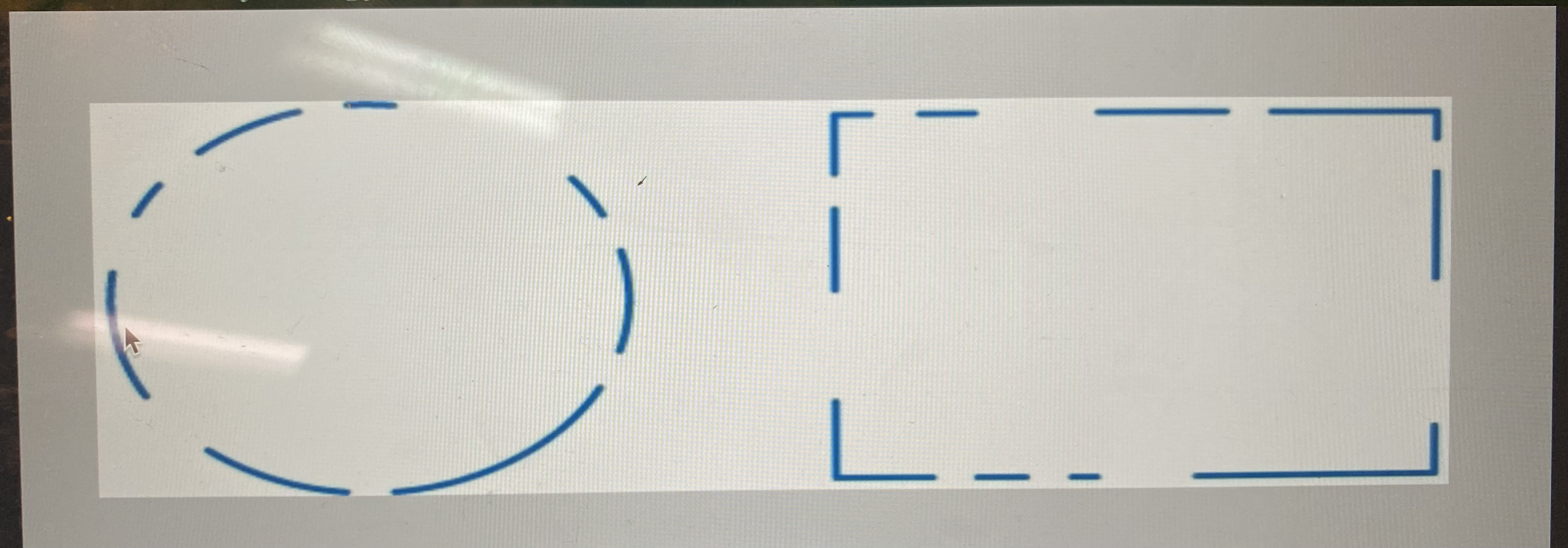 <p>we perceive a complete circle and rectangle, rather then a series of segments</p>