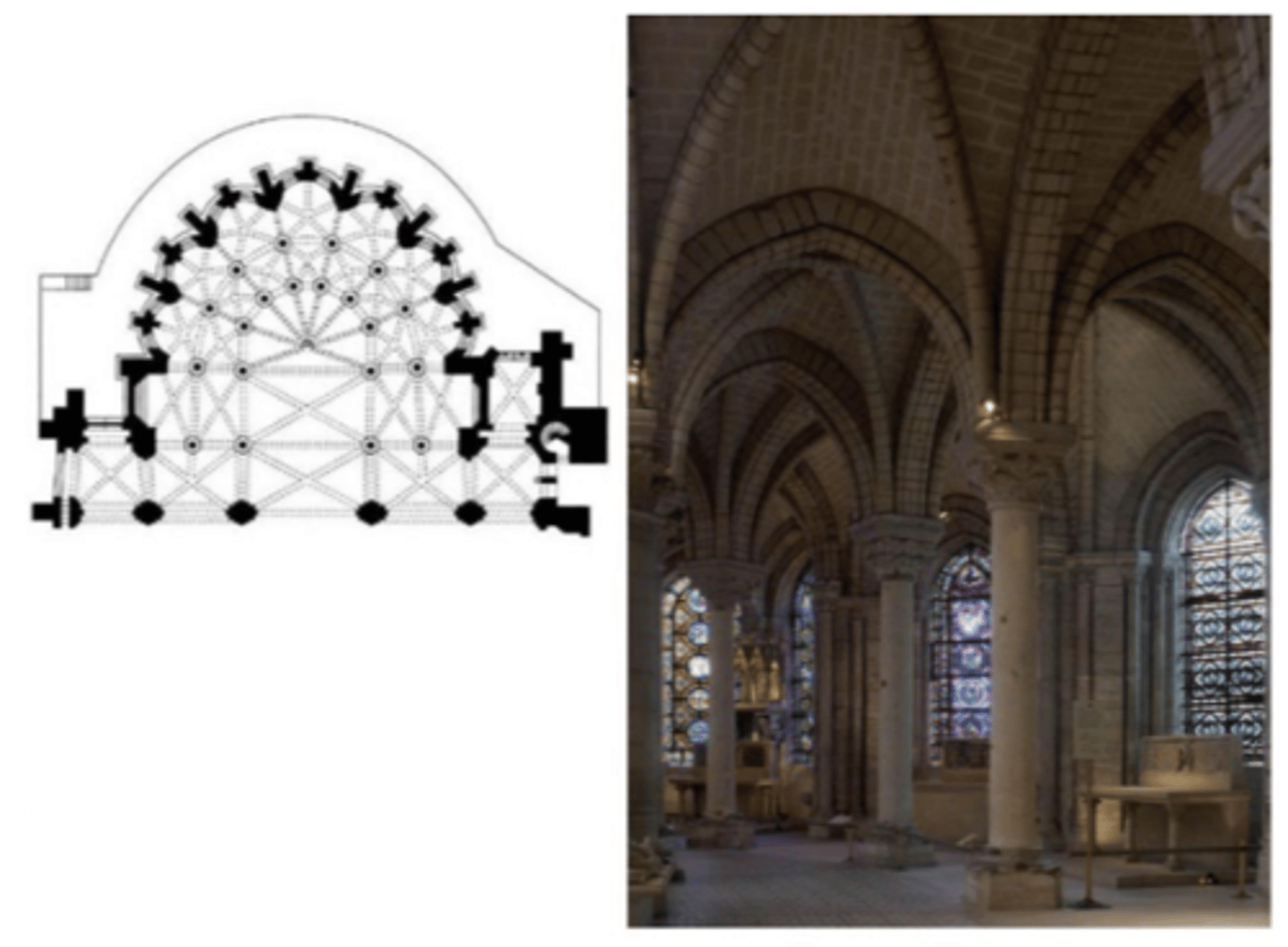 <p>Paris, France, 1144: widely considered the first structure to employ all of the elements of Gothic architecture</p>