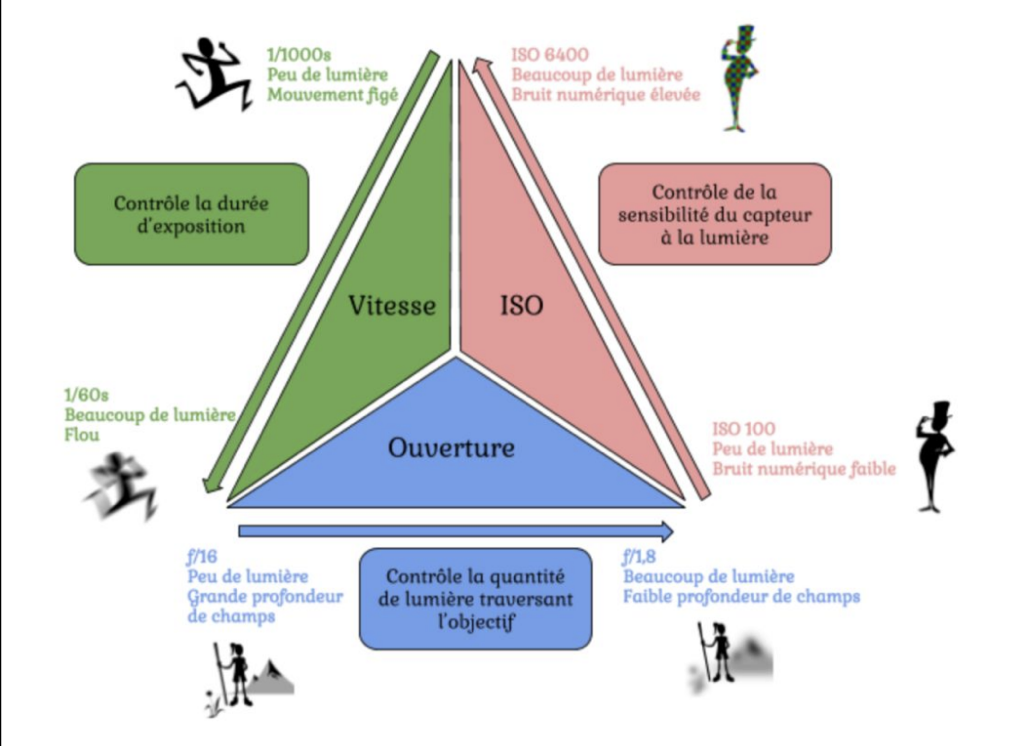 <p>le triangle d’exposition</p>