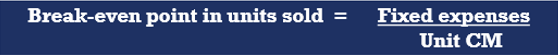 <p>Fixed expenses / unit CM</p>
