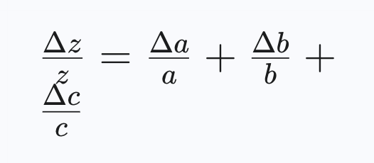 <p>You must add fractional uncertainties for products and quotients.</p>
