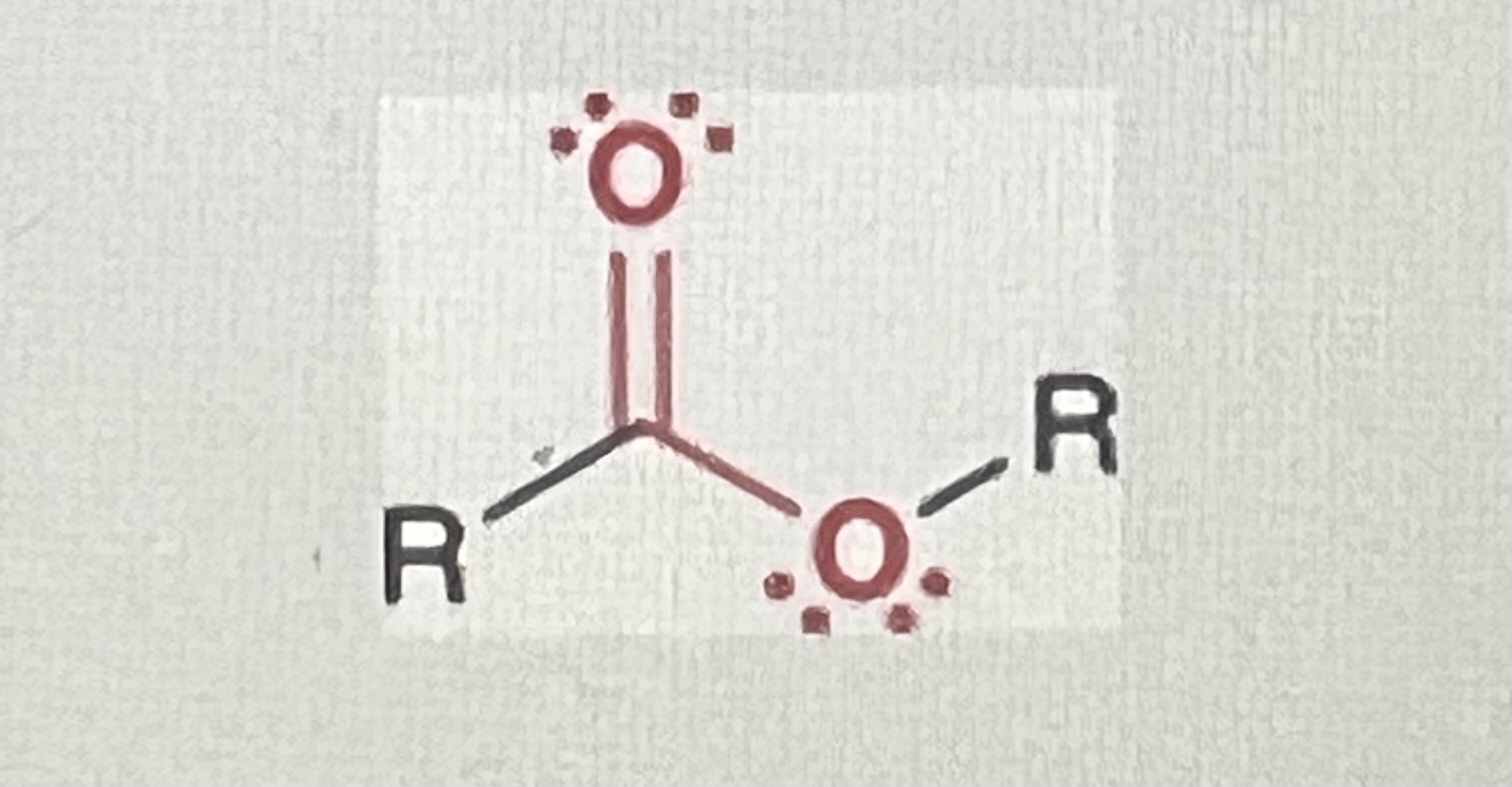 <p>contains carbonyl, R1 must be alkyl, R2 can be a hydrogen if necessary</p>