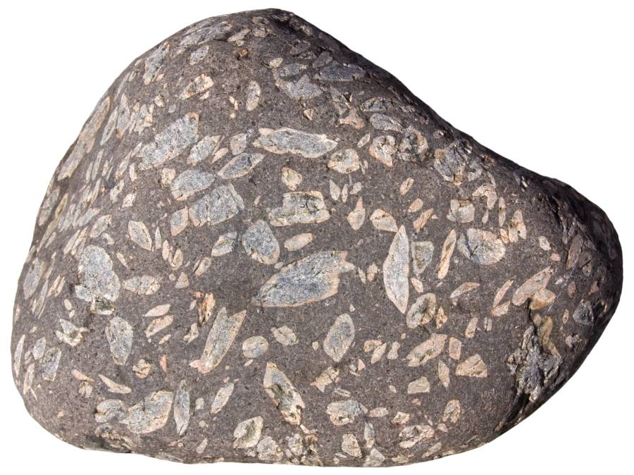 <p>An igneous rock with larger crystals visible crystals and finer groundmass (i.e. andesite)</p>