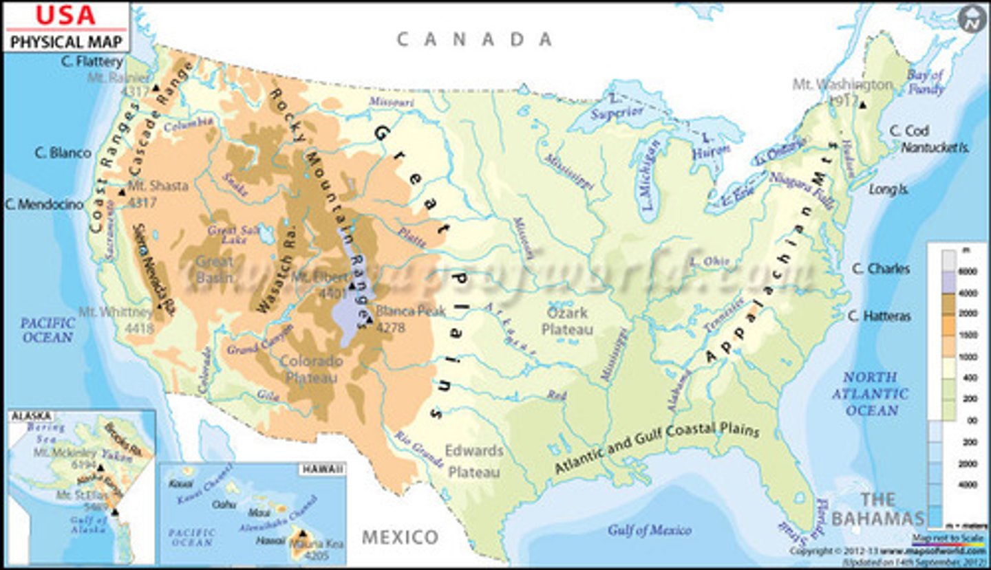 <p>Geography which reveals naturally occurring processes in nature; not human activity; e.g. a rainfall map</p>