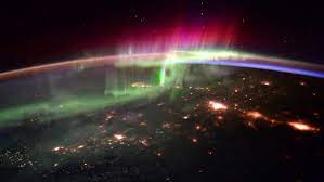 <p>lower level of Thermosphere (ion= electrical charge) 80-550 km electrically charged particles called ions cause radio waves to bounce off the ionosphere and bounce back into Earth&apos;s surface Aurora Borealis (northen lights) occur here</p>