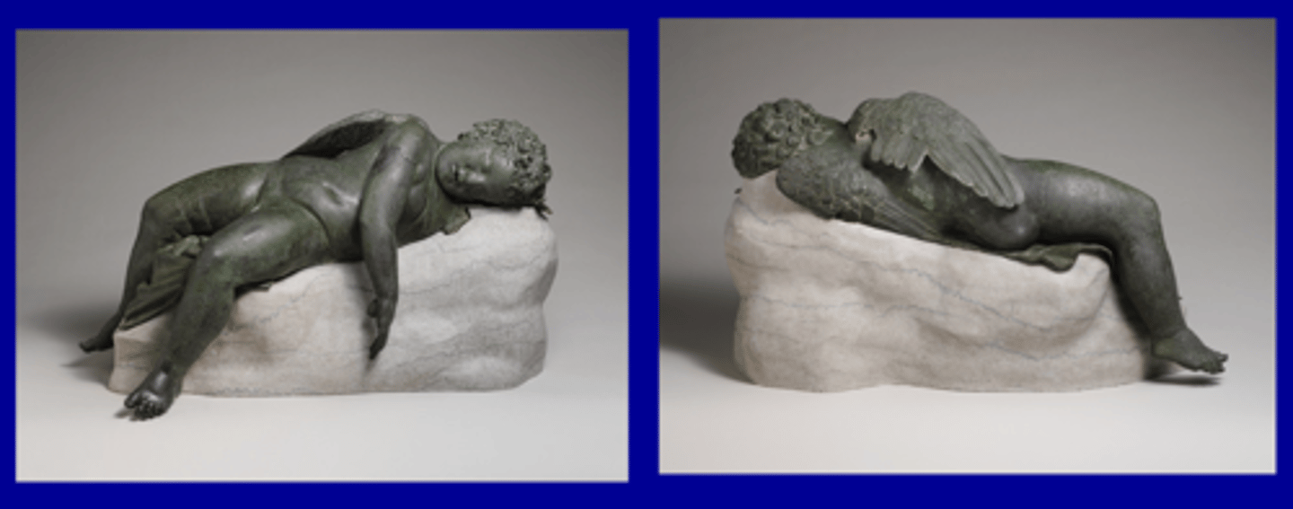 <p>bronze, ca, 3rd-2nd century BCE. NYC, The Met. stone base is modern.</p>