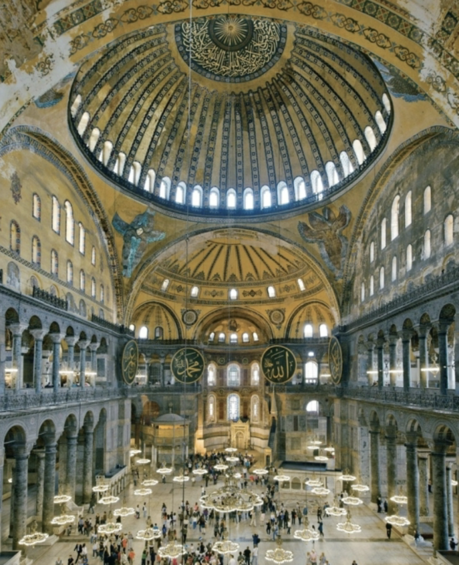 <ol><li><p><strong>Innovative Design</strong>: The use of pendentives allowed for a large dome to sit on a square base, creating an open interior without traditional columns.</p></li><li><p><strong>Symbol of Power</strong>: The grandeur of the Hagia Sophia showcases Emperor Justinian's wealth and ambition, highlighting the strength of the Byzantine Empire.</p></li><li><p><strong>Cultural Growth</strong>: The blend of architectural styles represents a period of creativity and innovation in the Byzantine Empire.</p></li></ol><p></p>