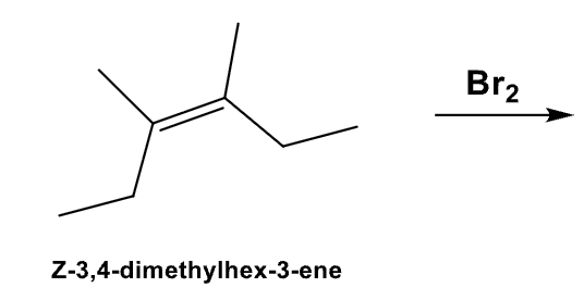 <p><span><span>What is the product and define its stereospecificity?</span></span></p>