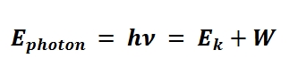 <p>metal exposed to light of under a certain threshold wavelength or frequency did not eject electrons form the surface (ex photoelectrons)</p><p>above that threshold, photoelectrons were ejected and increased in numbers in direct proportion to the intensity of light</p><p>photoelectron energy=Light energy in - binding energy</p><p>W is work</p>
