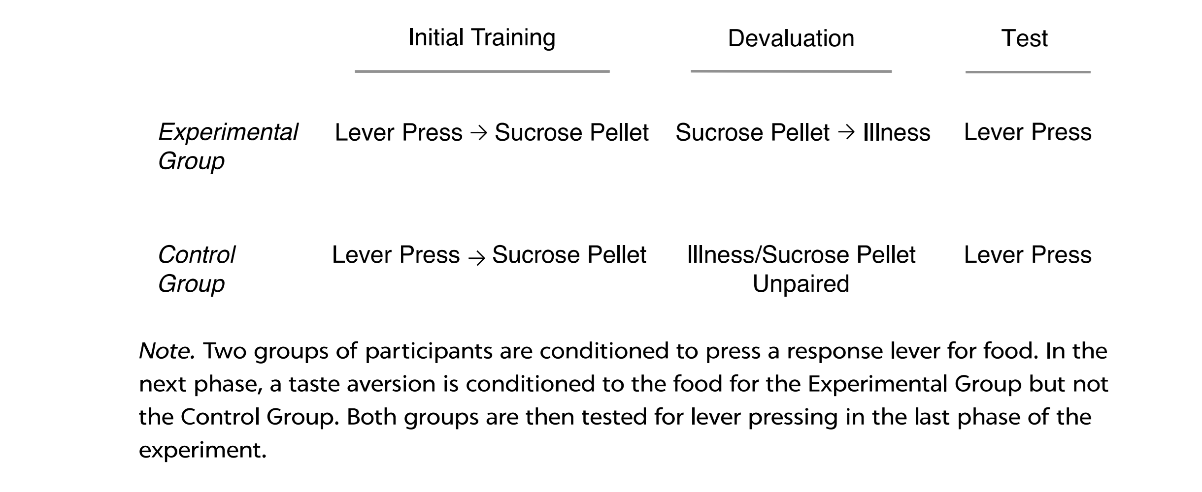 <p>S-R association is created with the reinforcer later devalued (reinforcer devaluation)</p>