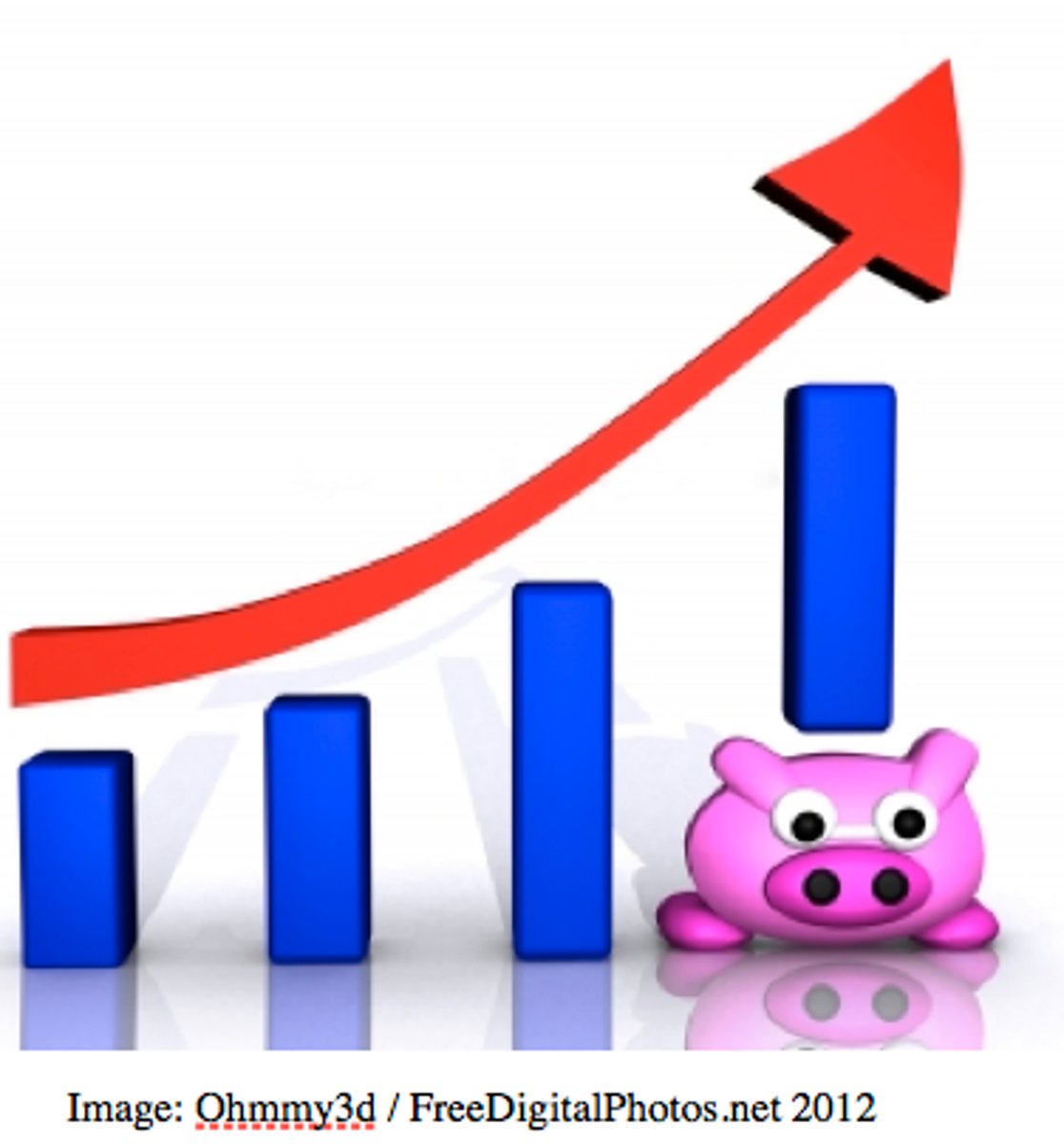 <p>Increasing by a series of additions.</p>