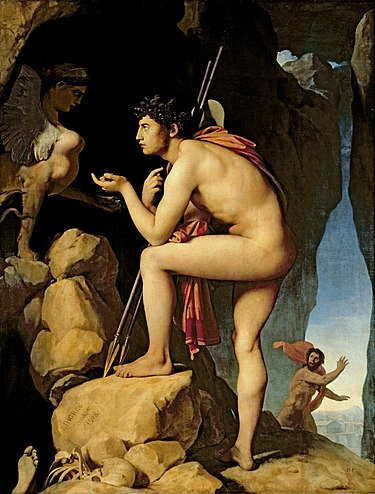 <p>J.A.D Ingres, Oedipus and the Sphinx, 1801<br><em>Romanticism</em></p>