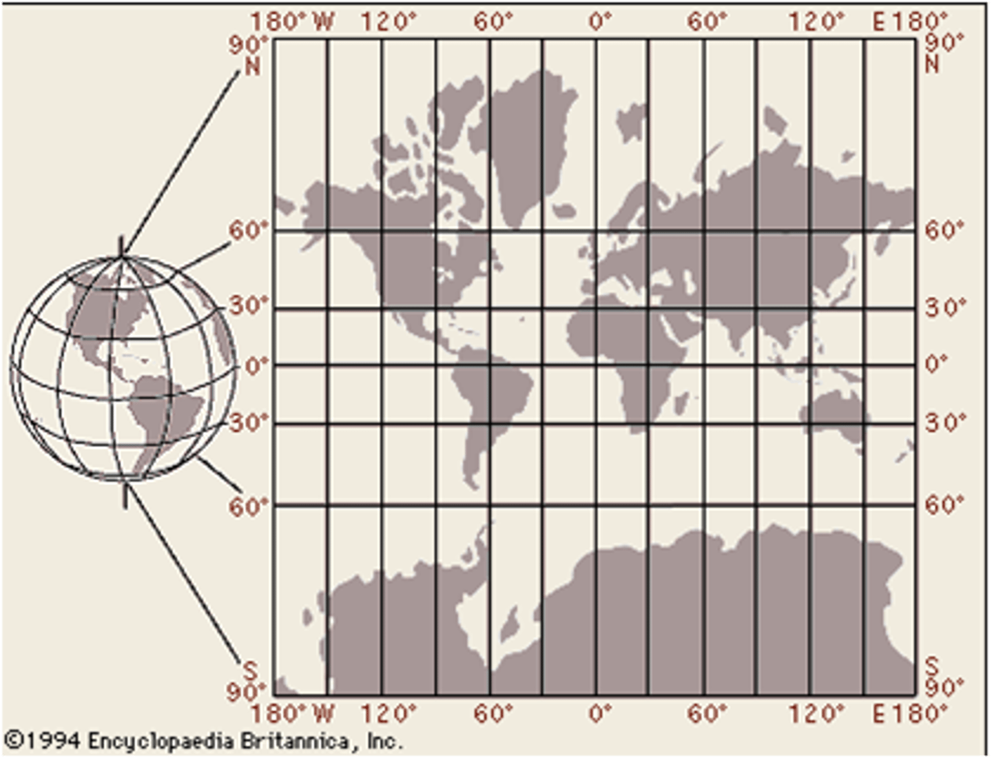 <p>The method of transferring Earth's spherical 3D surface onto a 2D surface.</p>