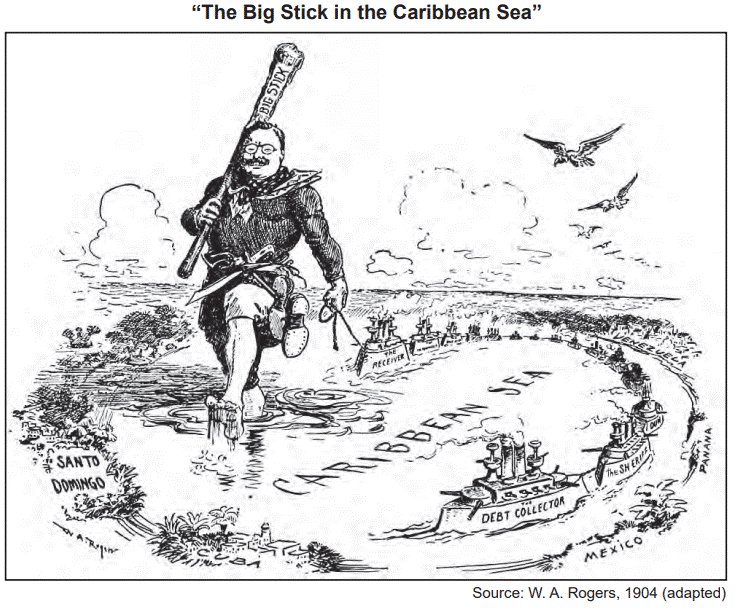 <p>This cartoon reflects the foreign policy belief that the United States should</p>