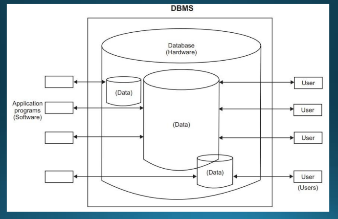 Data

User

Database (Hardware)

Application Programs (Software)