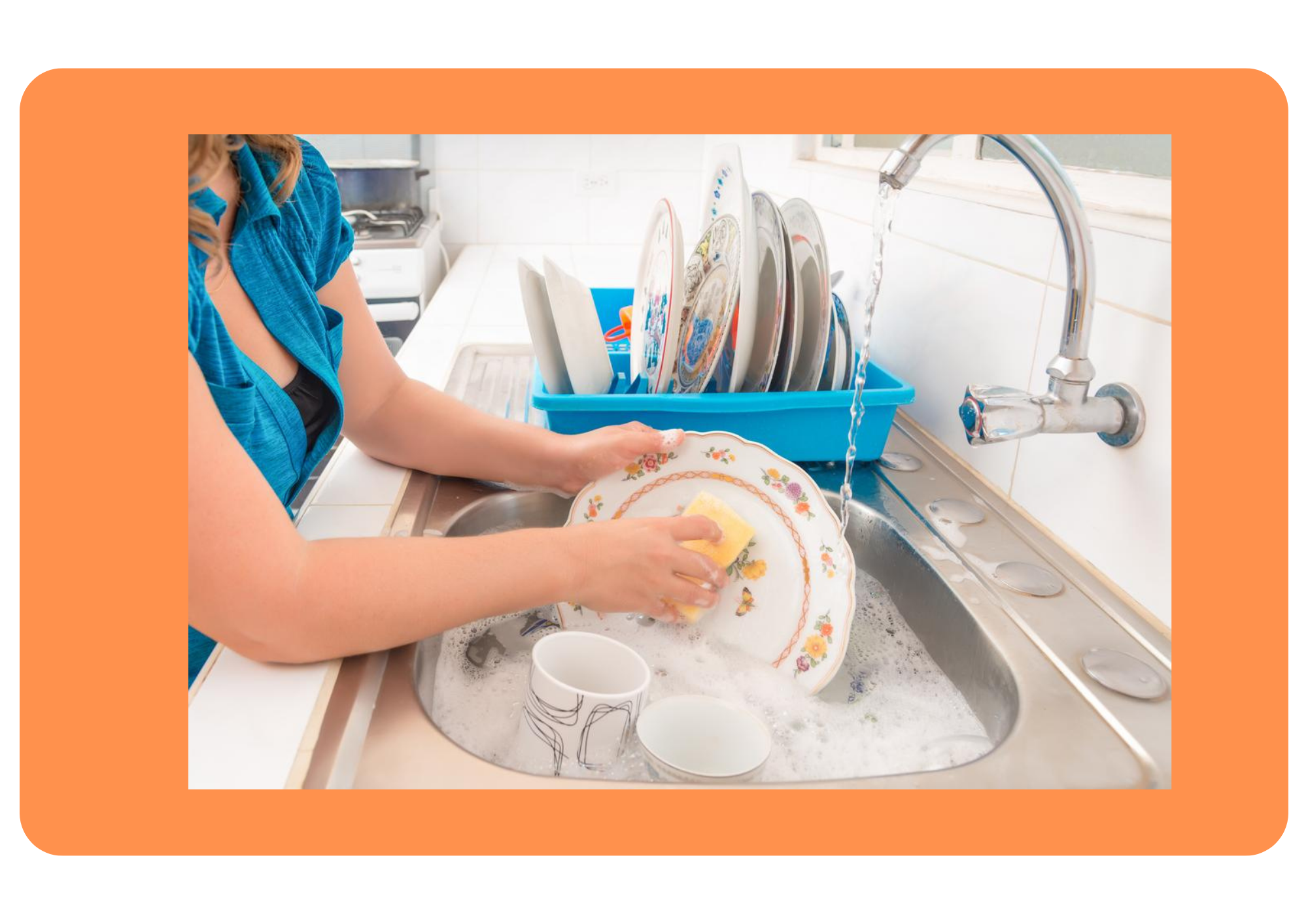 <p><strong><em>Clean the plates, forks, spoons, and pans with soap and water. </em></strong></p>