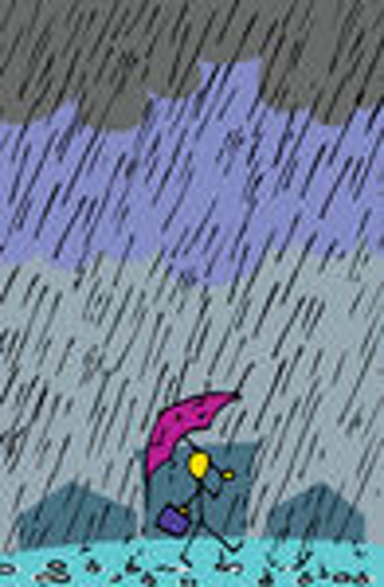 <p>to rain - you would not use this in any form except 3rd singular "it rains/it's raining" - "I rain" no existe!</p>
