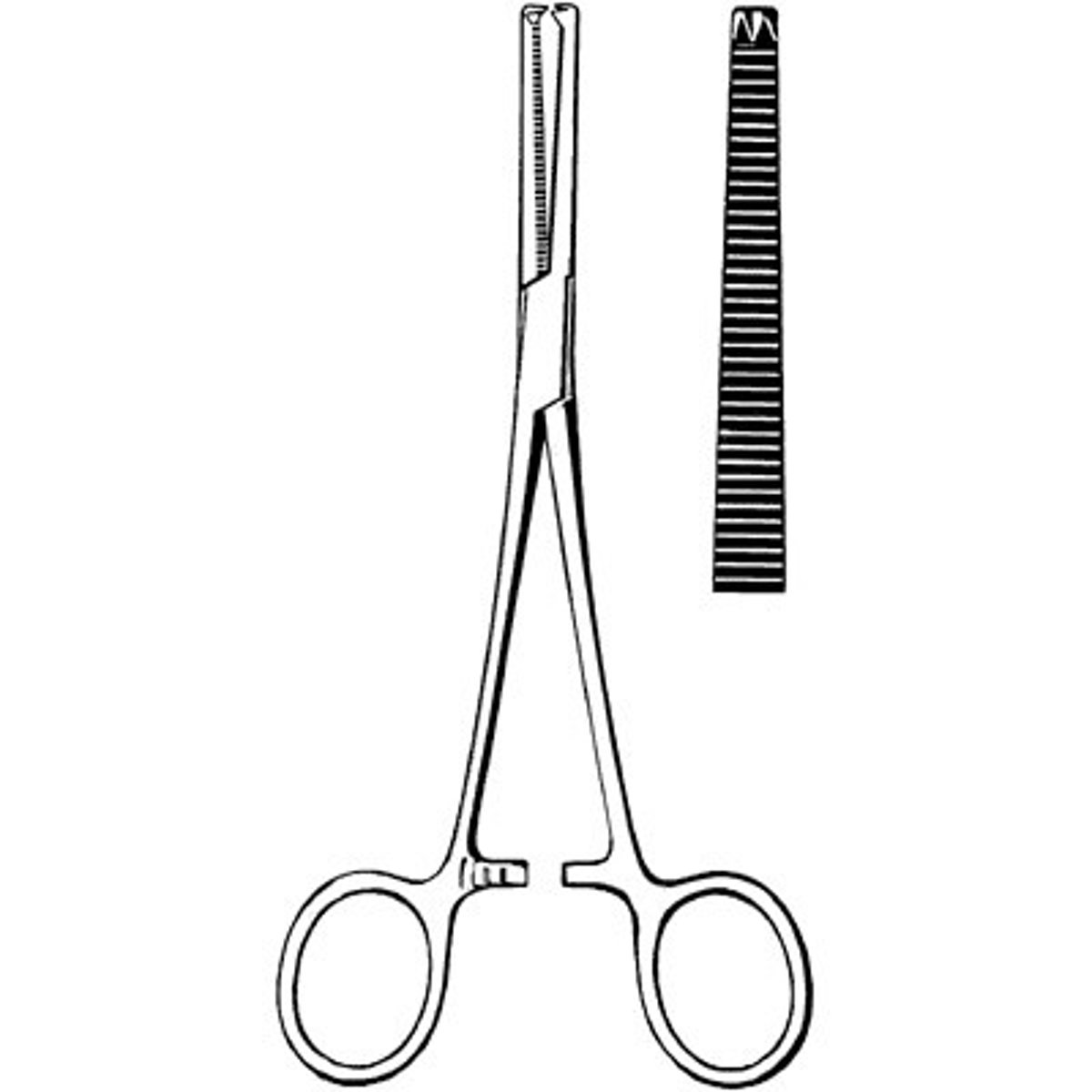 <p>Used for clamping and holding tissue, particularly in orthopedic surgery.</p>