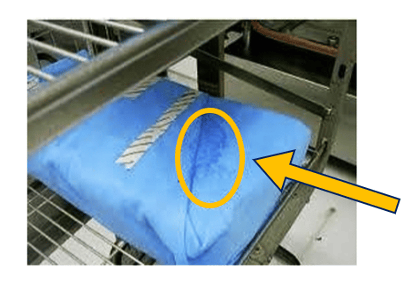 <p>a package or container that contains moisture after the sterilization process is completed (considered contaminated &amp; must be reprocessed)</p>