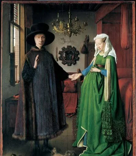 <p>Oil painting on oak panel by Jan van Eyck,</p>