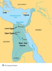 The river the Ancient Egyptians settled around. It flows south to north into the Mediterranean Sea.