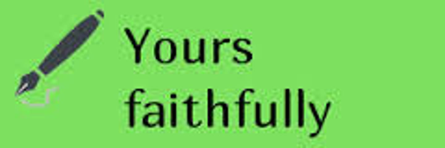 <p>how you finish a letter when you do not know the name of the person you are writing to</p>