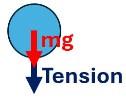 <p>Centripetal force F = mg + T</p><p>T = F - mg = mv²/r - mg</p>