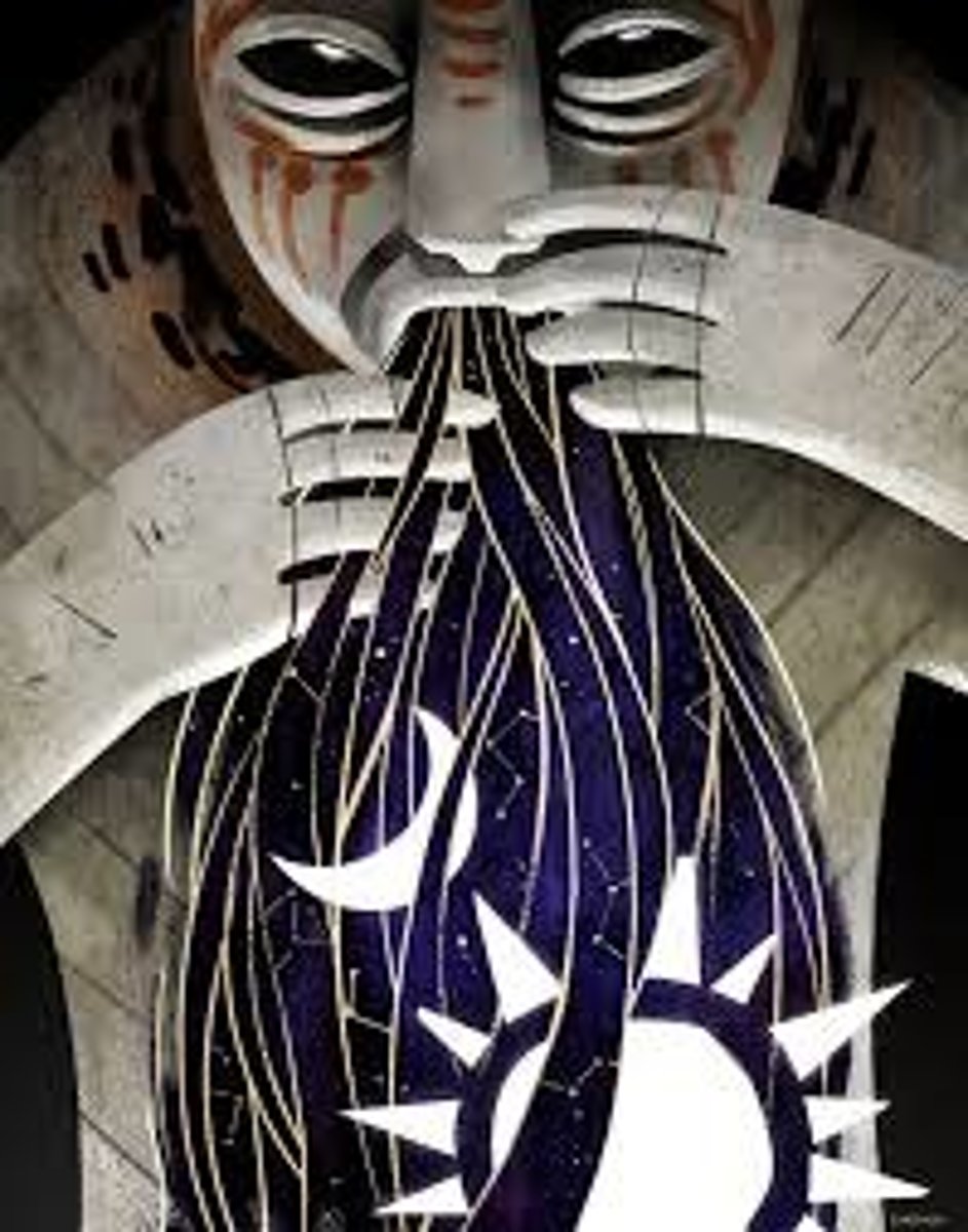 <p>Boshongo (C. Africa) Creator god; Vomits up the various elements of the universe, earth and man</p>