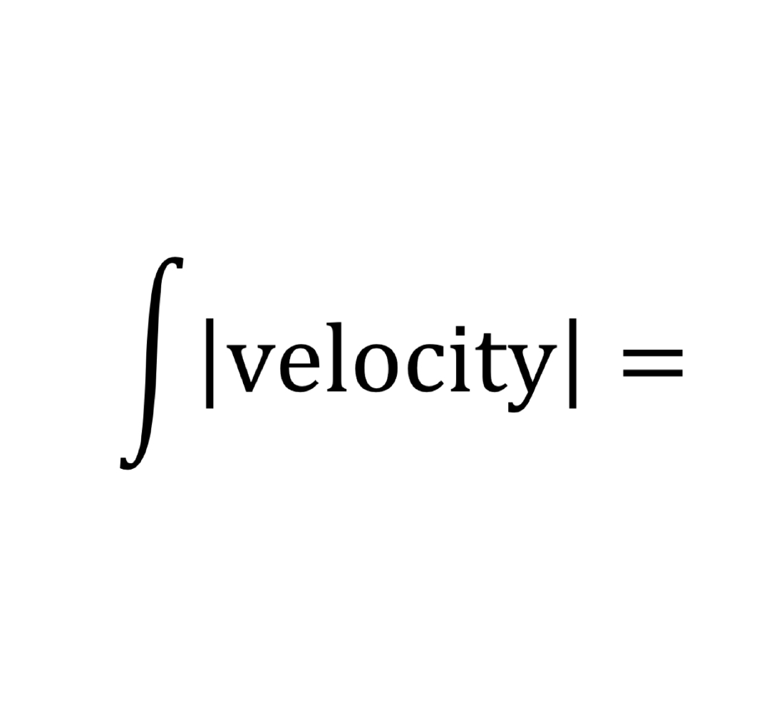 <p>The integral of the absolute value of velocity gives what?</p>