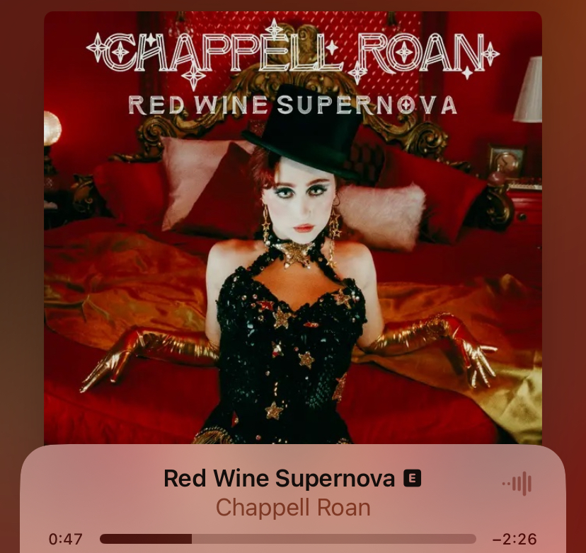 <p>Red Wine Supernova</p><p>Chappell Roan</p>
