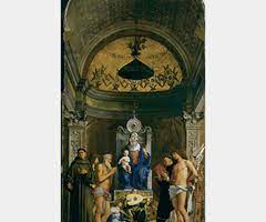 <p>VIRGIN AND CHILD ENTHRONED WITH SS. FRANCIS, JOHN THE BAPTIST, JOB, DOMINIC, SEBASTIAN, AND LOUIS OF TOULOUSE</p>
<p>%%<strong>(FIFTEENTH-CENTURY ITALY)</strong>%%</p>
<p>==<strong>(RENAIISANCE STYLE SPREADING TO OTHER ITALIAN CITIES)</strong>==</p>