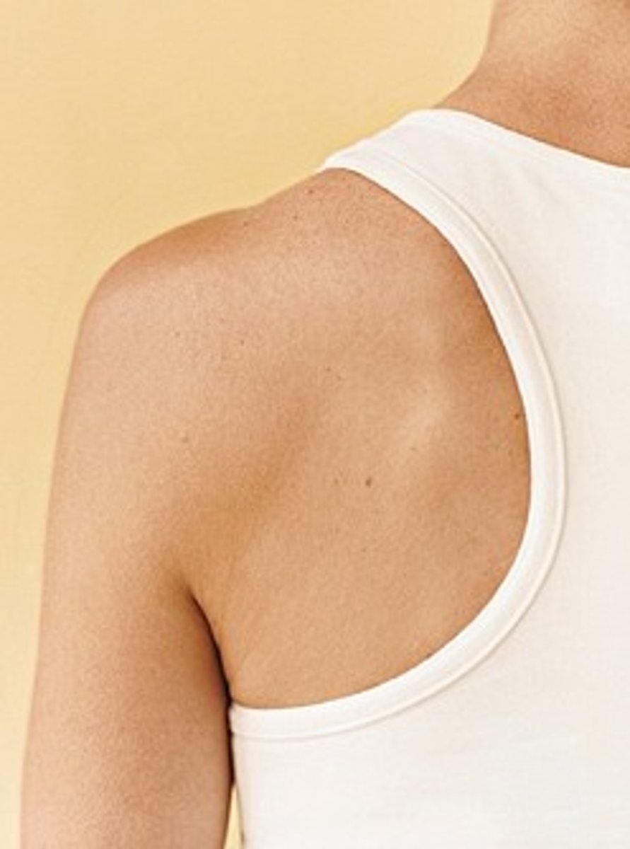 <p>The scapula, clavicle and humerus are articulating bones that meet at which joint?</p>