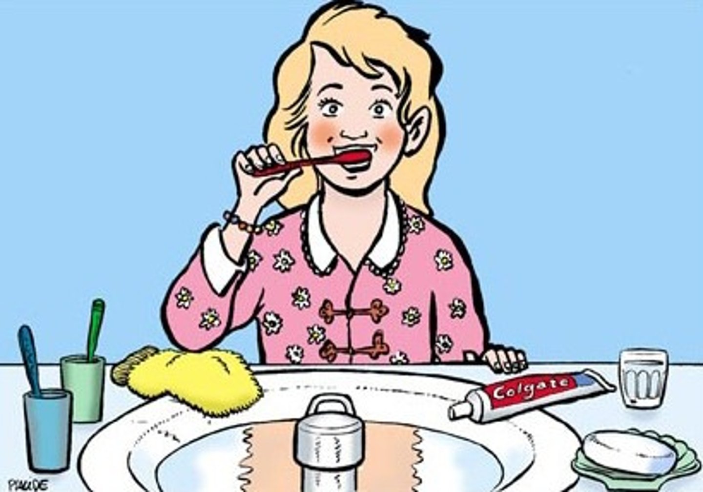 <p>to brush one's teeth</p>