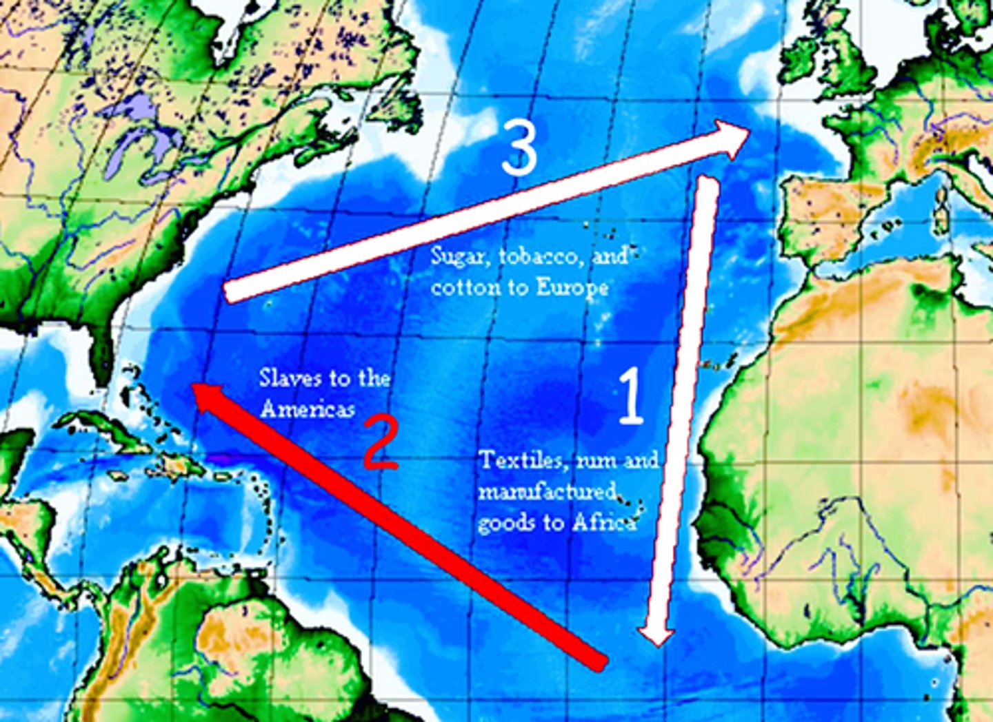 <p>The leg of the Triangle Trade that brought enslaved Africans across the Atlantic Ocean to North America and the West Indies</p>