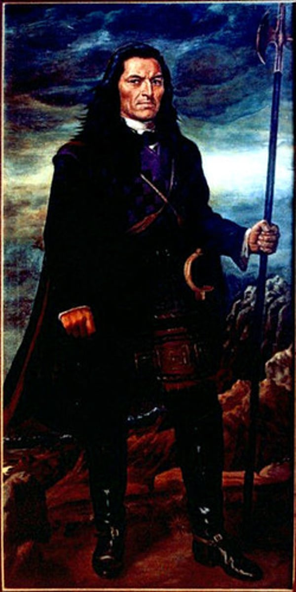 <p>(1738-1781) Mestizo leader of Indian revolt in Peru; supported by many among lower social classes; revolt eventually failed because of Creole fears of real social revolution</p>