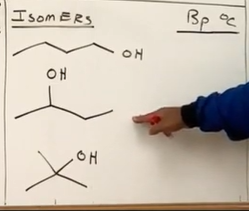 <p>Which has the highest boiling point of these three alcohols?</p>