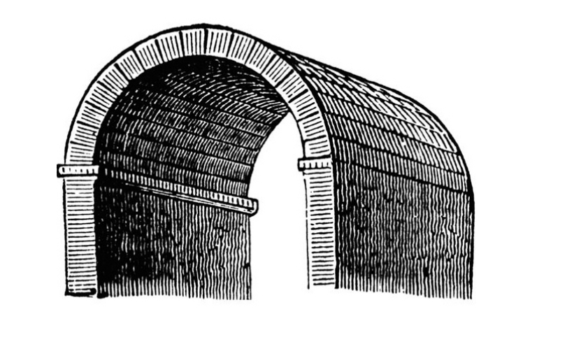 <p>(also known as a tunnel vault.) An elongated or continuous semicircular vault, shaped like a half-cylinder. </p>