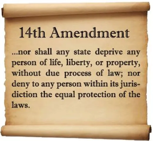 <p>Declares that all persons born in the U.S. are citizens and are guaranteed equal protection of the laws. Used to expand the powers of the federal government because states must now uphold federal Bill of Rights and other protections for citizens.</p>