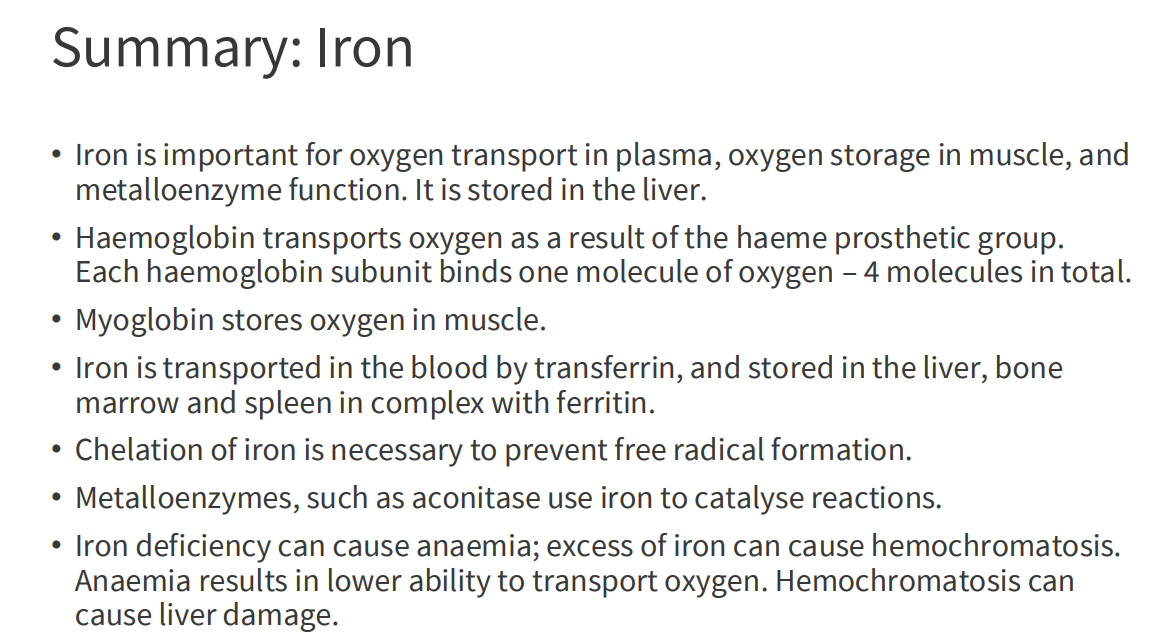 <p>SUMMARY OF IRON:</p>