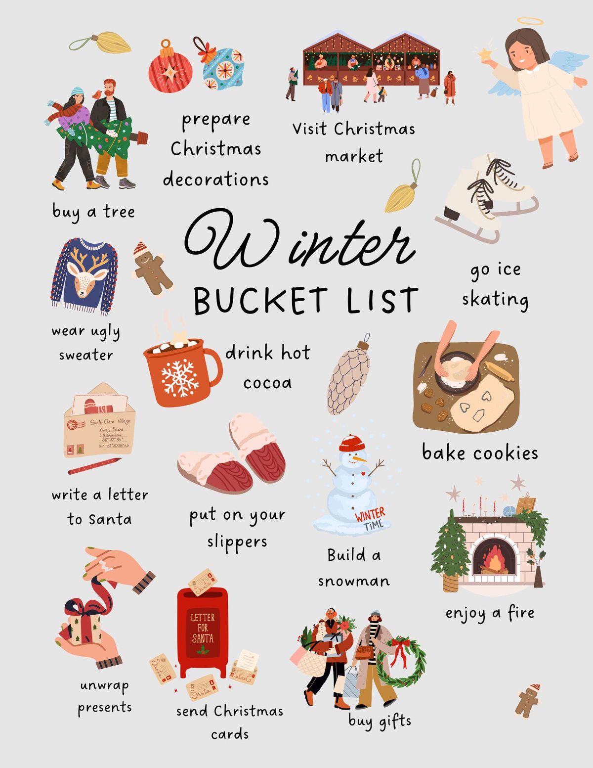 <p>a bucket list</p>