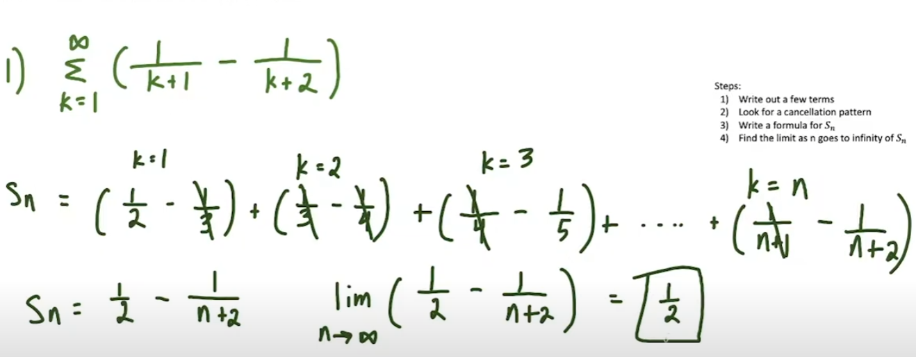 <p>First and last term are the only remaining terms within series.</p>