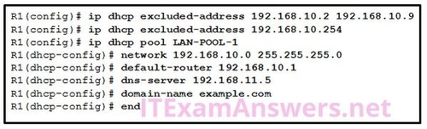 <p>The IP address of the default gateway router is not contained in the excluded address list.</p>