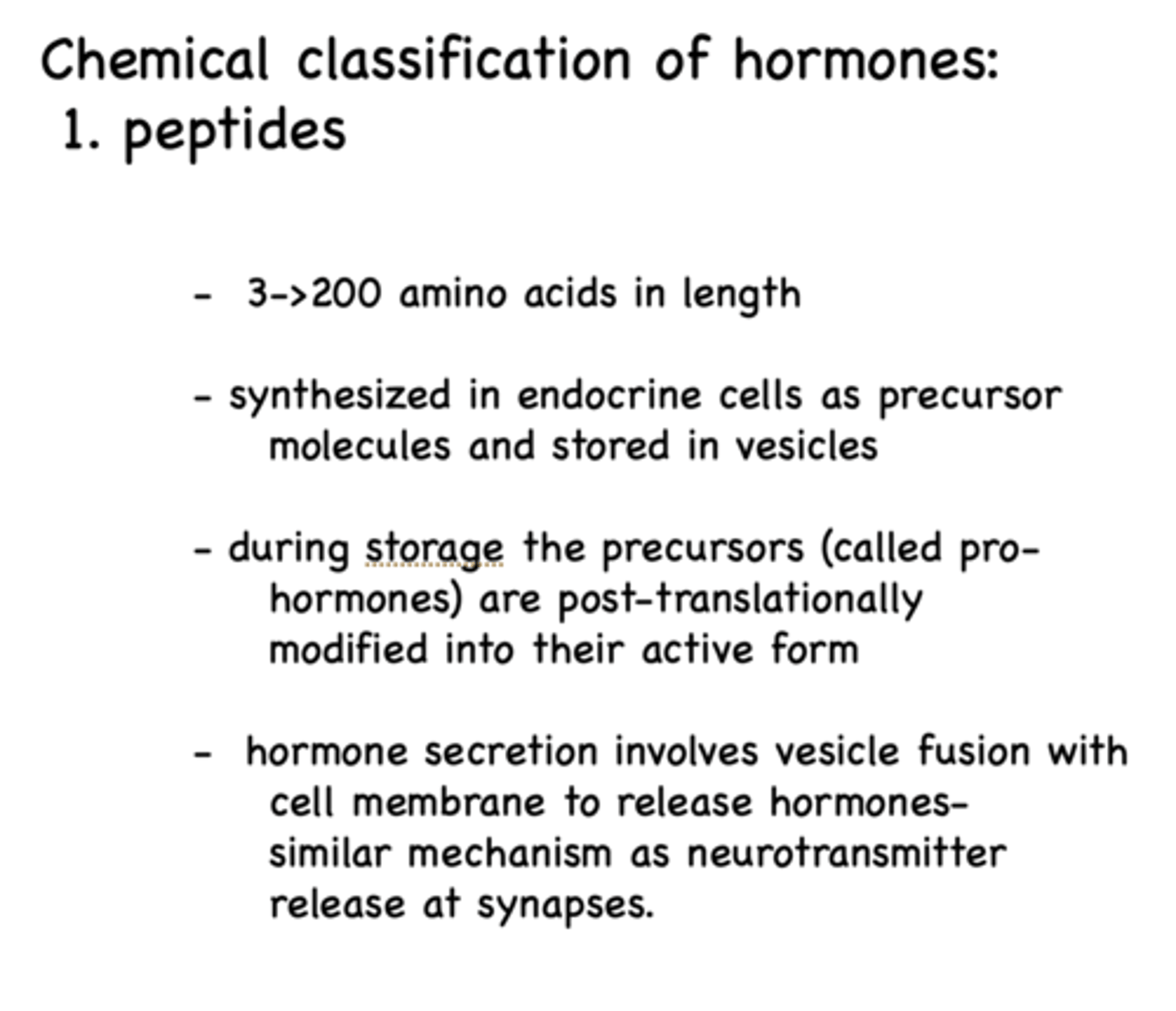 <p>use vesicle fusion to secrete the hormone</p>