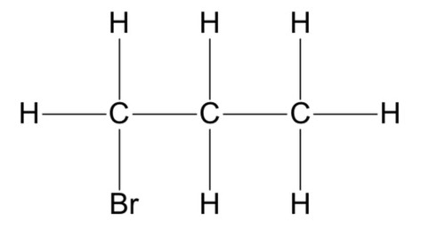 <p>One carbon attached to the carbon atom adjoining the halogen</p>