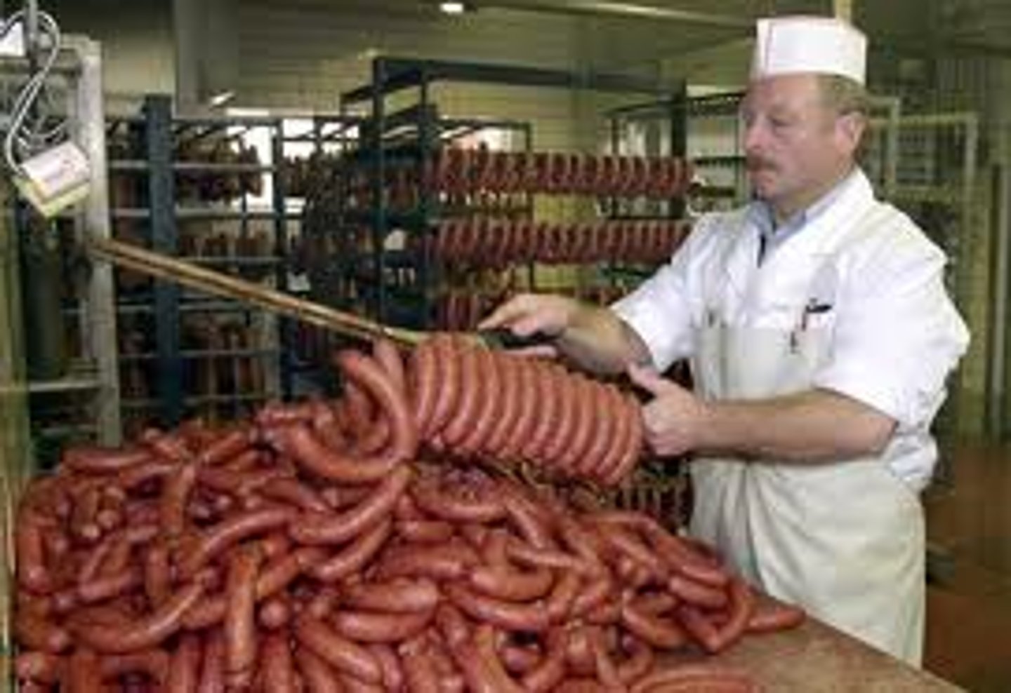<p>at the butcher's</p>
