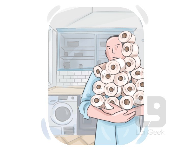 <p>reserva de gran cantidad de materiales para uso futuro</p>