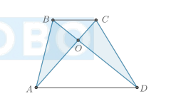 <p>Треугольники AOB и COD равновелики.</p>