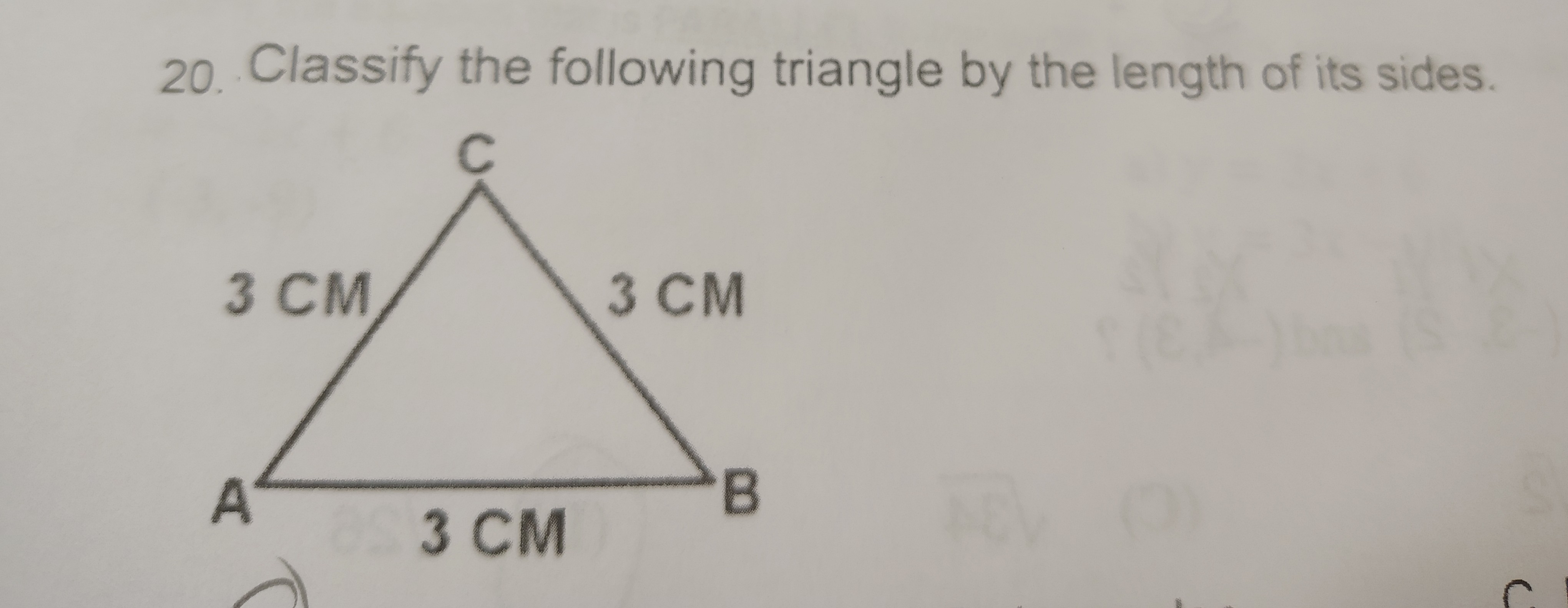 <p>Classify the the triangle be its length </p>